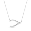 Thumbnail Image 1 of Sideways Wishbone Necklace 14K White Gold 16&quot;