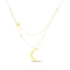 Thumbnail Image 1 of Moon & Stars Layered Necklace 14K Yellow Gold 18&quot;