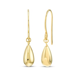 Teardrop Dangle Earrings 14K Yellow Gold