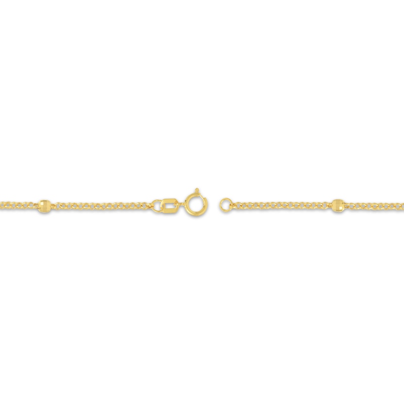 Main Image 3 of Faceted Bead Station Chain Necklace 14K Yellow Gold 36&quot;