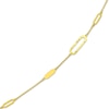 Thumbnail Image 2 of Paperclip & Oval Link Station Chain Necklace 14K Yellow Gold 36&quot;