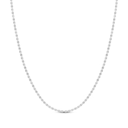 Diamond-Cut Valentino Chain Necklace 2.7mm Hollow 14K White Gold 16&quot;