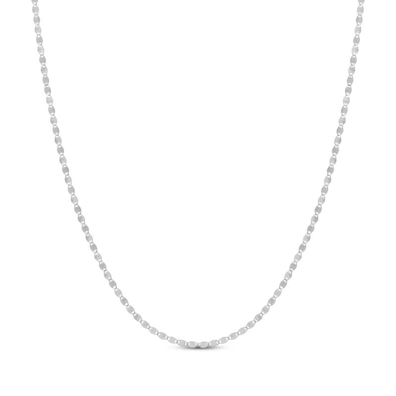 Main Image 1 of Hollow Diamond-Cut Valentino Chain Necklace 2.7mm 14K White Gold 16&quot;