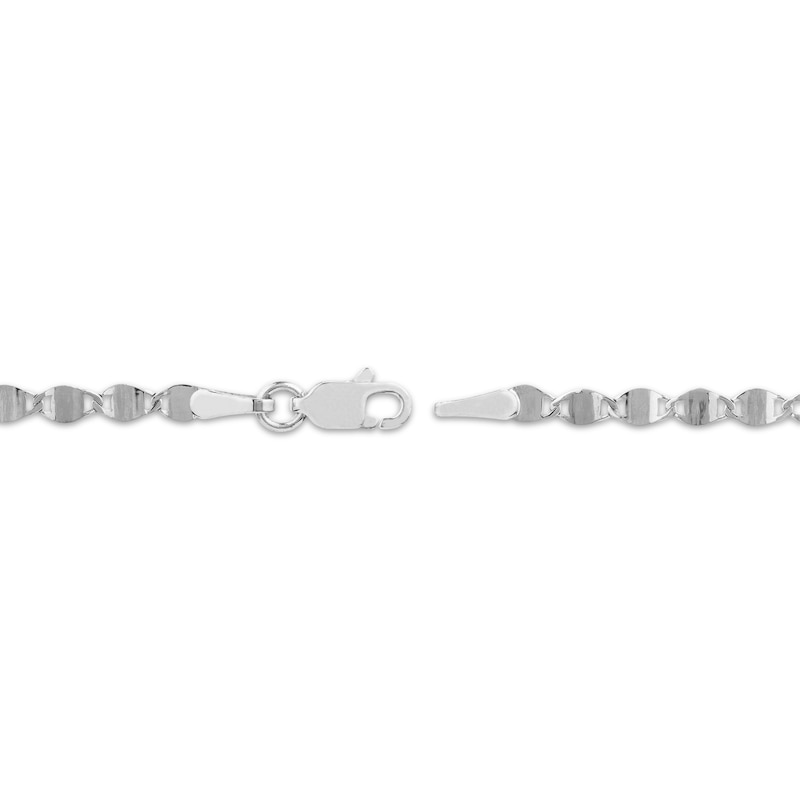 Main Image 3 of Hollow Diamond-Cut Valentino Chain Necklace 2.7mm 14K White Gold 16&quot;