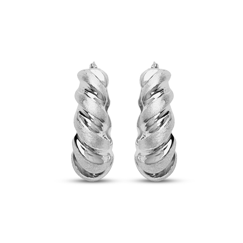 Main Image 2 of Twist Hoop Earrings Sterling Silver