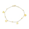 Thumbnail Image 1 of &quot;Mama&quot; Heart Dangle Station Chain Bracelet 14K Yellow Gold 7&quot;