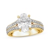 Thumbnail Image 1 of Threads of Love Oval-Cut Lab-Grown Diamond Engagement Ring 3 ct tw 14K Yellow Gold