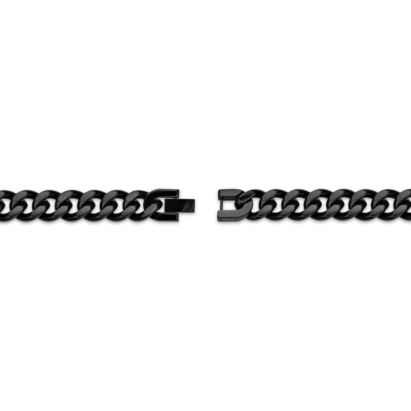 Main Image 2 of Solid Curb Chain Necklace 11mm Black Ion-Plated Stainless Steel 24&quot;