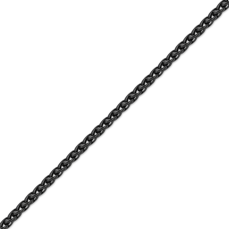 Main Image 2 of Solid Wheat Chain Necklace 3mm Black Ion-Plated Stainless Steel 20&quot;