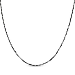 Solid Wheat Chain Necklace 3mm Antique-Finish Stainless Steel 20&quot;