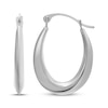 Thumbnail Image 1 of Oval Puffed Knife-Edge Hoop Earring 14K White Gold 19mm