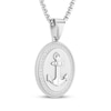 Thumbnail Image 2 of Men's Diamond Anchor Oval Necklace 3/8 ct tw Stainless Steel 24&quot;