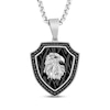 Thumbnail Image 1 of Black Diamond Eagle Shield Necklace 1/2 ct tw Stainless Steel & Black Ion Plating 24&quot;