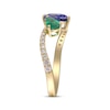 Thumbnail Image 2 of Cirari Couture Pear-Shaped Tanzanite & Emerald Ring 1/6 ct tw Diamonds 14K Yellow Gold