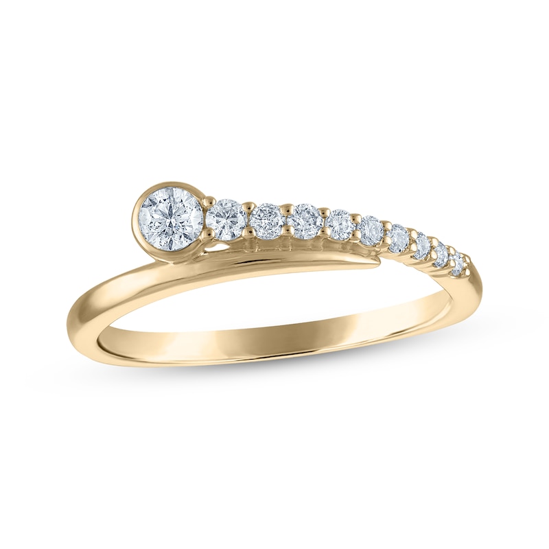 Main Image 1 of Milestones Diamond Bypass Anniversary Ring 1/4 ct tw 14K Yellow Gold