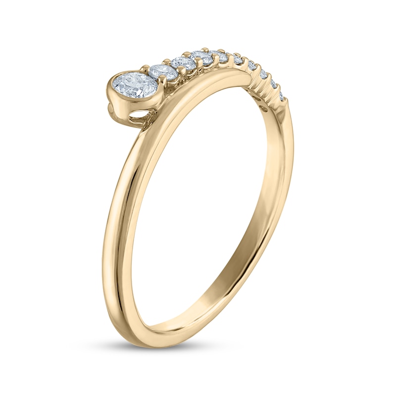 Main Image 2 of Milestones Diamond Bypass Anniversary Ring 1/4 ct tw 14K Yellow Gold