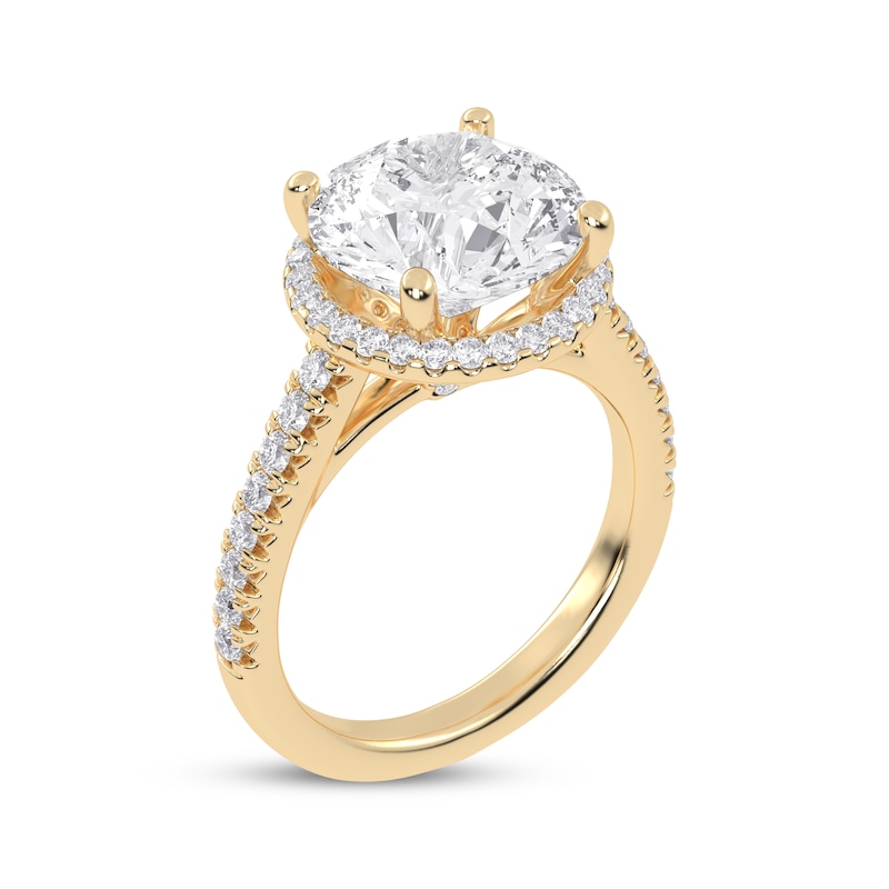 Main Image 2 of Lab-Grown Diamonds by KAY Round-Cut Halo Engagement Ring 4-1/2 ct tw 14K Yellow Gold