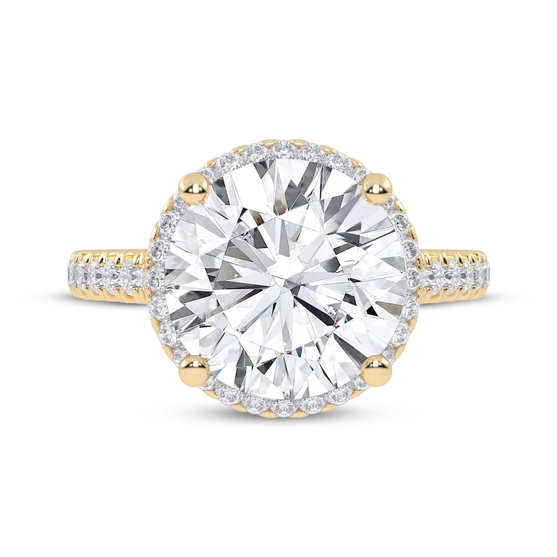 Main Image 3 of Lab-Grown Diamonds by KAY Round-Cut Halo Engagement Ring 4-1/2 ct tw 14K Yellow Gold