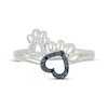 Thumbnail Image 4 of Black & White Diamond Heart Paw Print Ring 1/20 ct tw Sterling Silver