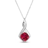 Thumbnail Image 2 of Cushion-Cut Lab-Created Ruby & White Lab-Created Sapphire Necklace & Earrings Gift Set Sterling Silver