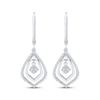 Thumbnail Image 2 of Multi-Diamond Teardrop Dangle Earrings 1/4 ct tw Sterling Silver