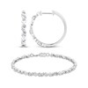 Thumbnail Image 1 of Diamond Twist-Link Bracelet & Hoop Earrings Set 1/5 ct tw Sterling Silver