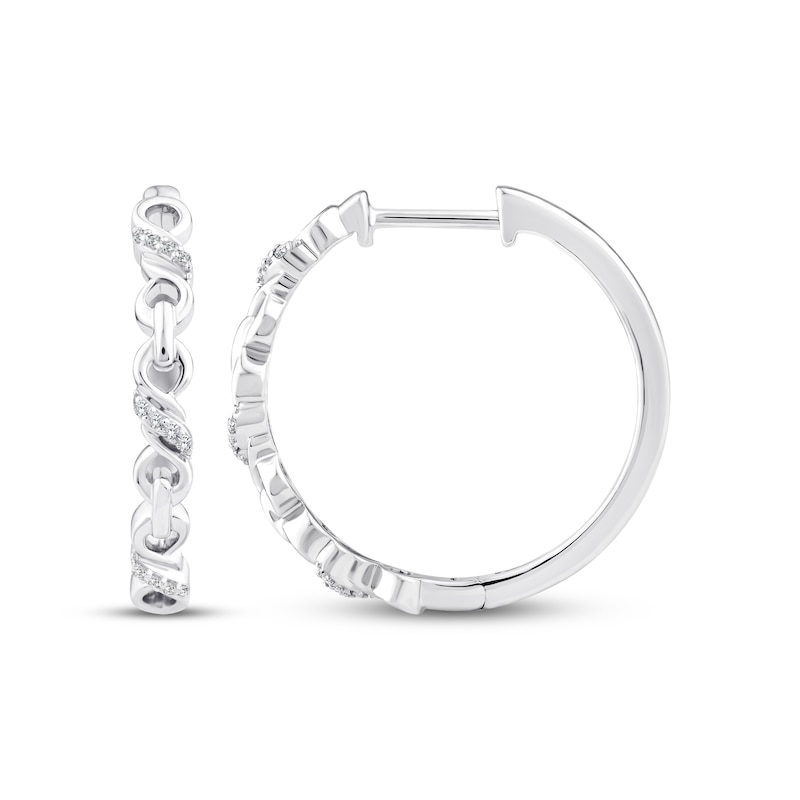 Main Image 2 of Diamond Twist-Link Bracelet & Hoop Earrings Set 1/5 ct tw Sterling Silver