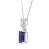 Thumbnail Image 2 of Emerald-Cut Tanzanite & Diamond Necklace 1/5 ct tw 14K White Gold 18&quot;