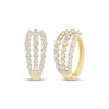 Thumbnail Image 1 of Lab-Grown Diamonds by KAY Three-Row Split Huggie Hoop Earrings 2 ct tw 14K Yellow Gold