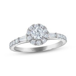 Adore Round-Cut Diamond Halo Engagement Ring 3/4 ct tw 10K White Gold