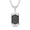 Thumbnail Image 1 of Men's Black & White Diamond Dog Tag Necklace 1/3 ct tw Stainless Steel & Black Ion Plating 24&quot;