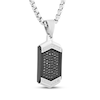 Thumbnail Image 2 of Men's Black & White Diamond Dog Tag Necklace 1/3 ct tw Stainless Steel & Black Ion Plating 24&quot;