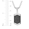 Thumbnail Image 4 of Men's Black & White Diamond Dog Tag Necklace 1/3 ct tw Stainless Steel & Black Ion Plating 24&quot;