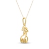 Thumbnail Image 2 of Hugging Giraffes Necklace 14K Yellow Gold 18&quot;