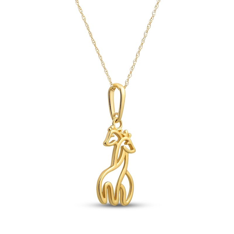 Main Image 2 of Hugging Giraffes Necklace 14K Yellow Gold 18&quot;