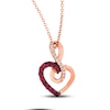 Thumbnail Image 1 of Le Vian Ruby Infinity Heart Necklace 1/20 ct tw Diamond 14K Strawberry Gold 18&quot;