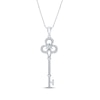 Thumbnail Image 1 of Diamond Clover Key Necklace 1/5 ct tw Sterling Silver 18&quot;