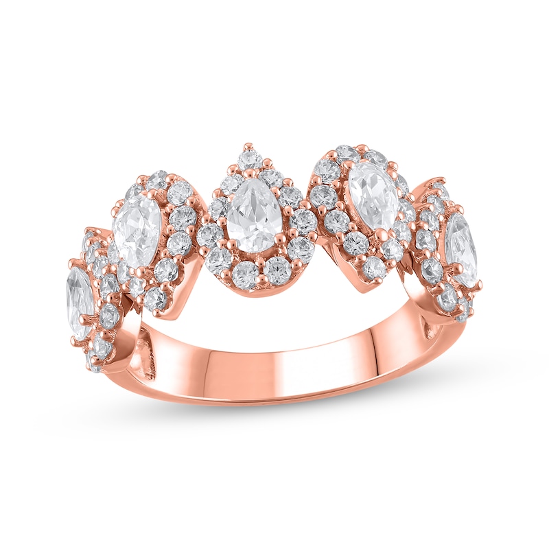 Main Image 1 of Pear-Shaped Diamond Anniversary Band 1-1/2 ct tw 14K Rose Gold