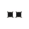 Thumbnail Image 2 of Princess-Cut Black Diamond Solitaire Stud Earrings 1 ct tw 10K Yellow Gold