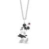 Thumbnail Image 1 of Disney Treasures Minnie Mouse Garnet & Diamond Necklace 1/6 ct tw Sterling Silver 19&quot;