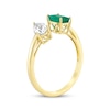 Thumbnail Image 2 of Toi et Moi Pear-Shaped White Topaz & Emerald-Cut Emerald Deconstructed Ring 10K Yellow Gold