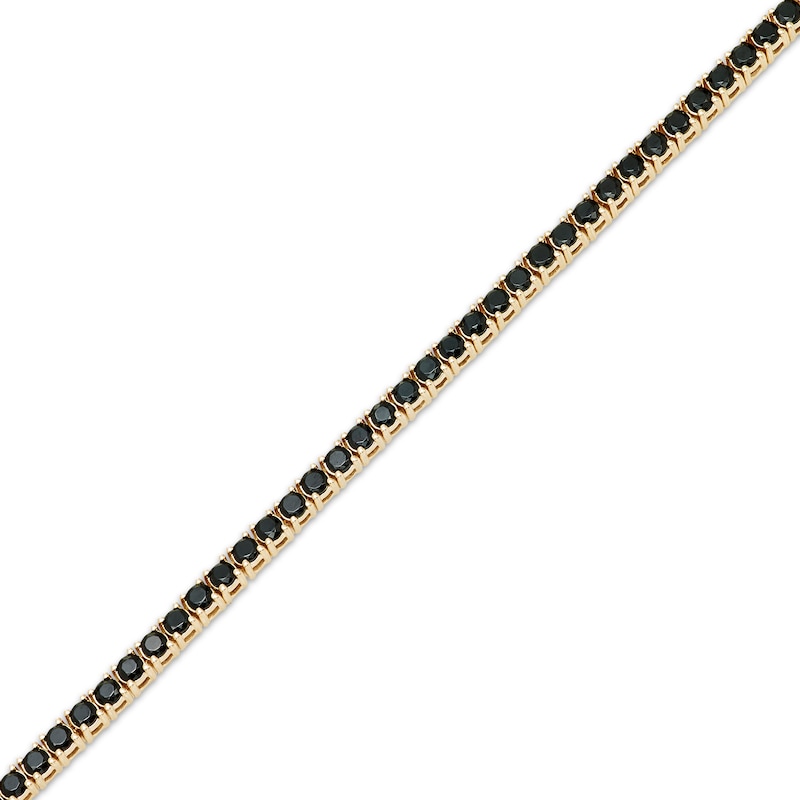 Main Image 2 of Men's Black Diamond Tennis Bracelet 5 ct tw 10K Yellow Gold 8.5&quot;