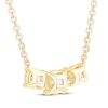 Thumbnail Image 2 of Lab-Created Diamonds by KAY Three-Stone Necklace 1-1/2 ct tw 14K Yellow Gold 18"