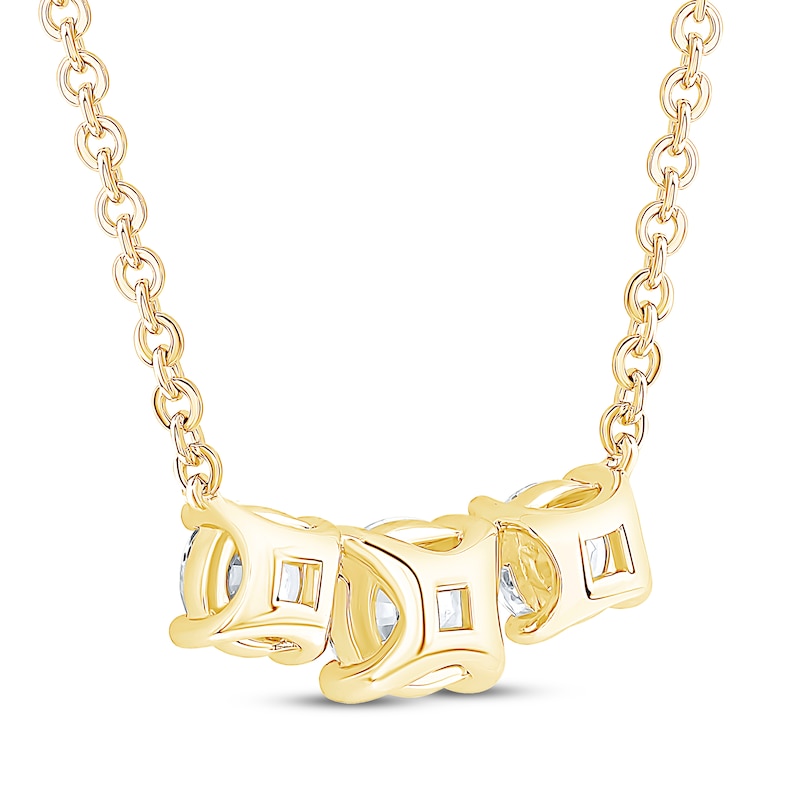 Lab-Created Diamonds by KAY Three-Stone Necklace 1-1/2 ct tw 14K Yellow Gold 18"