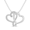 Thumbnail Image 1 of Diamond Double Heart Necklace 1/10 ct tw Sterling Silver 18&quot;