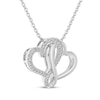 Thumbnail Image 2 of Diamond Double Heart Necklace 1/10 ct tw Sterling Silver 18&quot;