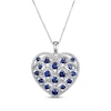 Thumbnail Image 1 of Blue & White Lab-Created Sapphire Scalloped Heart Necklace Sterling Silver 18&quot;