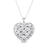 Thumbnail Image 3 of Blue & White Lab-Created Sapphire Scalloped Heart Necklace Sterling Silver 18&quot;