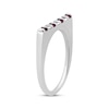 Thumbnail Image 2 of Square-Cut Lab-Created Ruby & White Lab-Created Sapphire Flat Top Bar Ring Sterling Silver