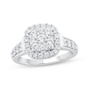 Thumbnail Image 1 of Round-Cut Diamond Cushion Halo Engagement Ring 1 ct tw 14K White Gold